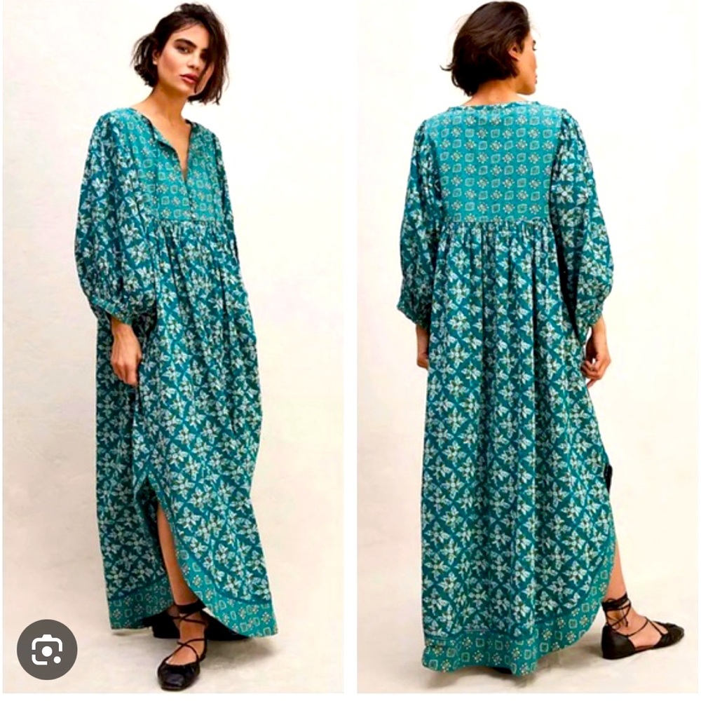 Free people Hazy Maisy dress in blue/Green